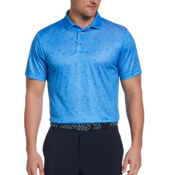 Pga Tour Men's AthleticFit Birdseye Golf
Conversational Print Short Sleeve Polo - Picture 2 of 5